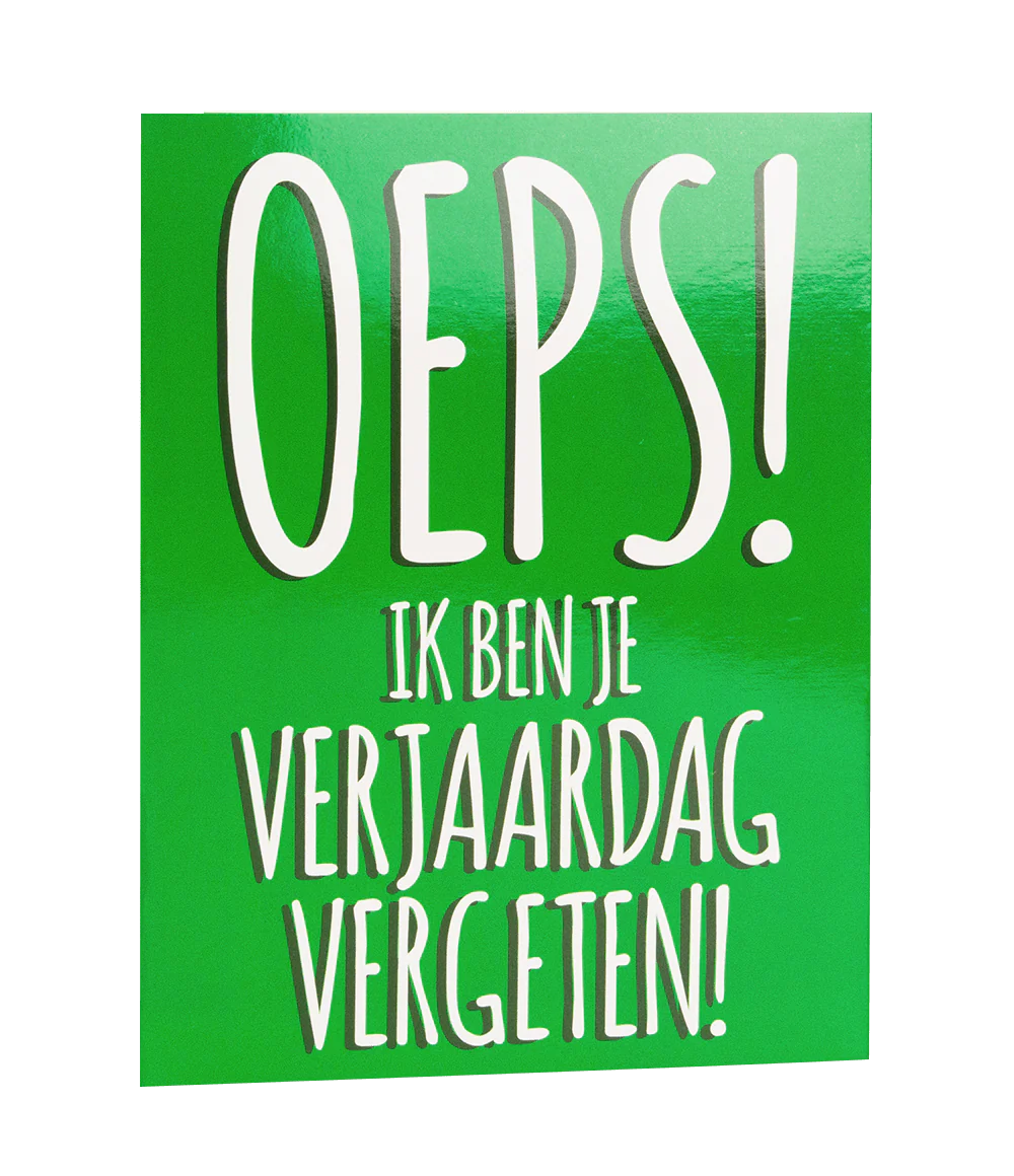 Wenskaart Oeps Vergeten 17cm