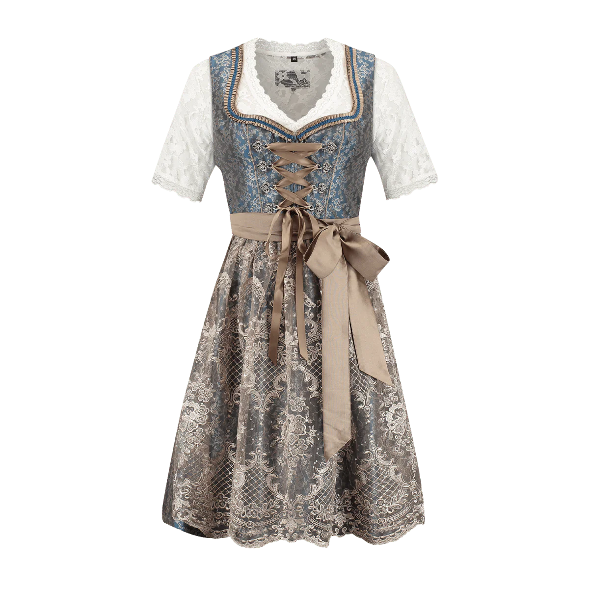 Wit Blauwe Dirndl Jurk Oktoberfest Roze Dames - Image 7
