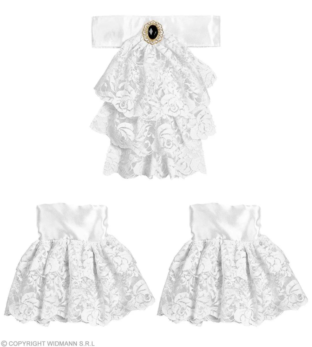 Witte Accessoireset Jabot Met Manchetten 2 delig - Image 4