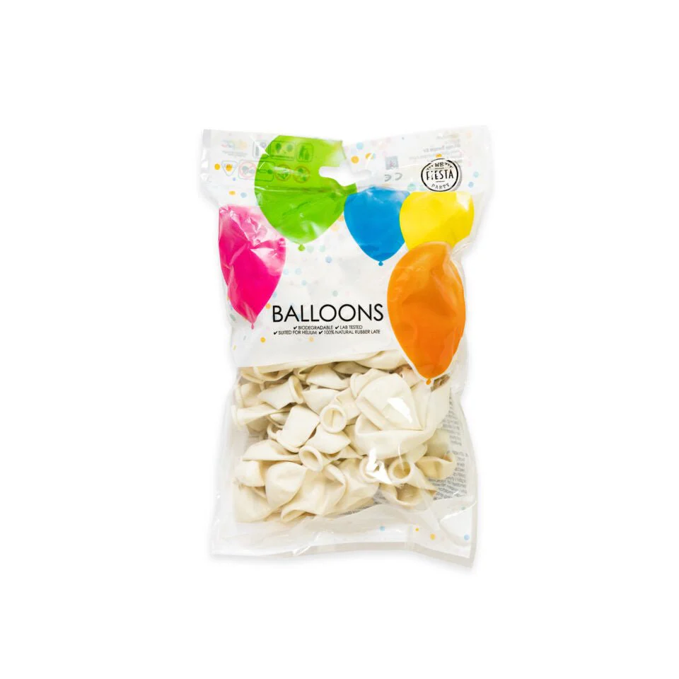 Witte Ballonnen 13cm 100st - Image 2