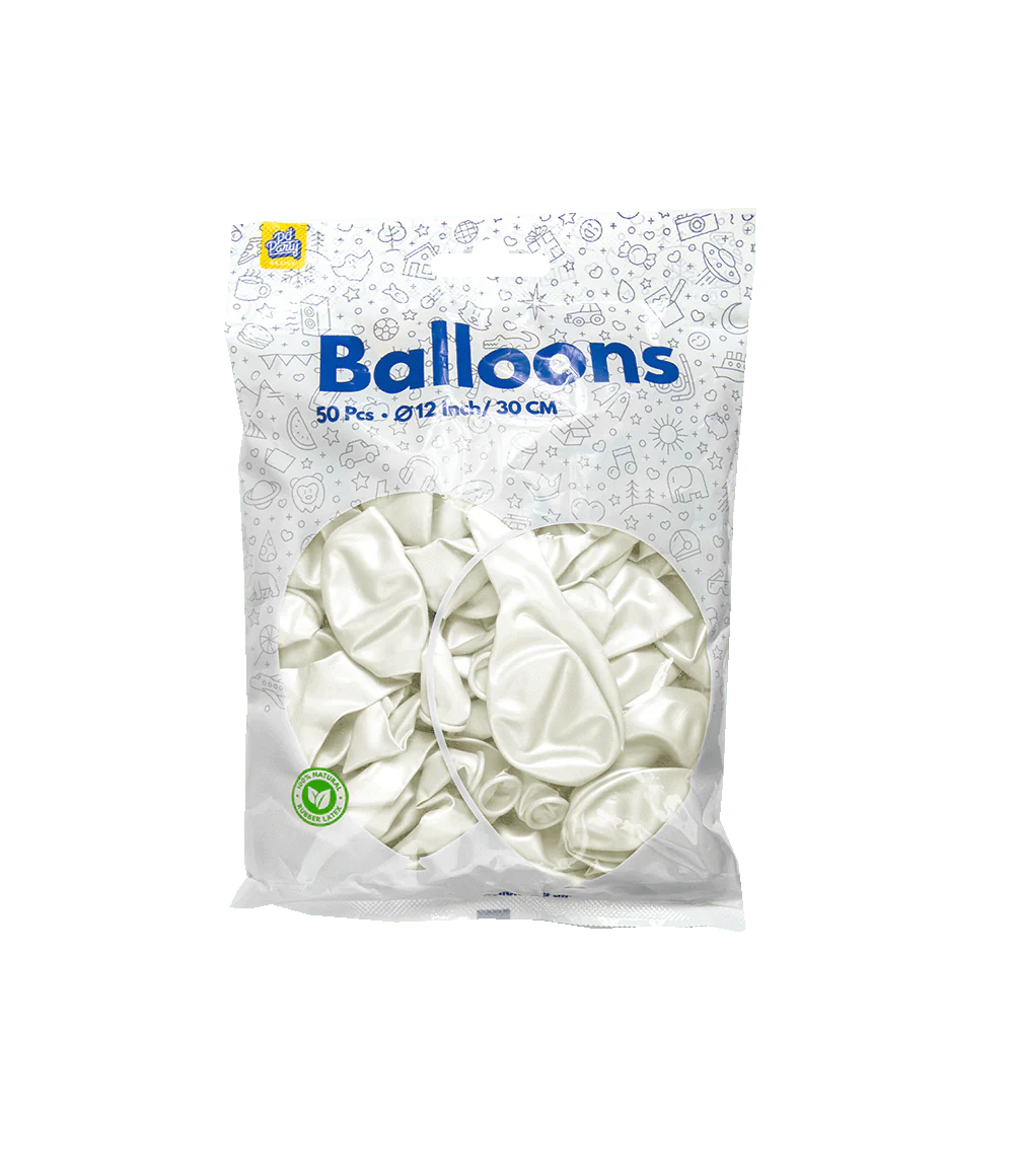 Witte Ballonnen Metallic 30cm 50st - Image 2