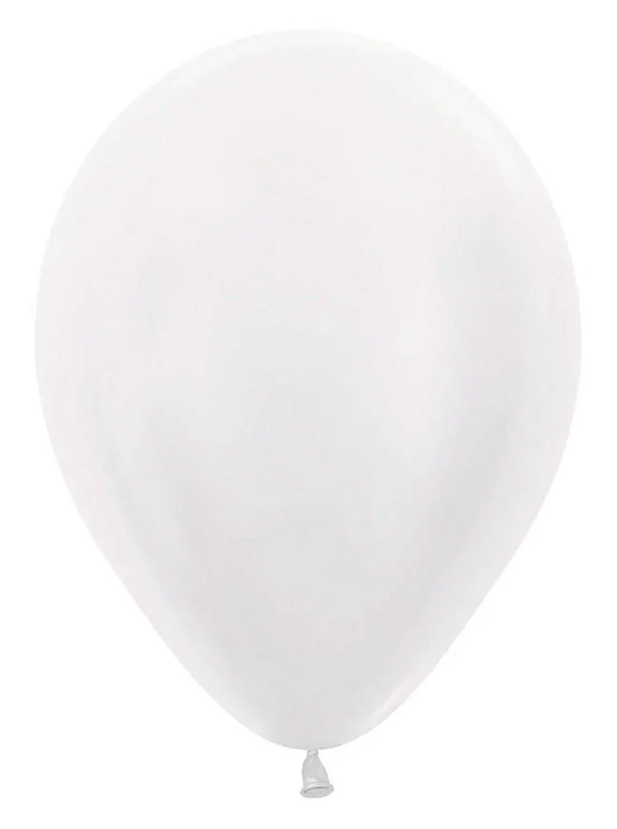 Witte Ballonnen Parelmoer 30cm 50st