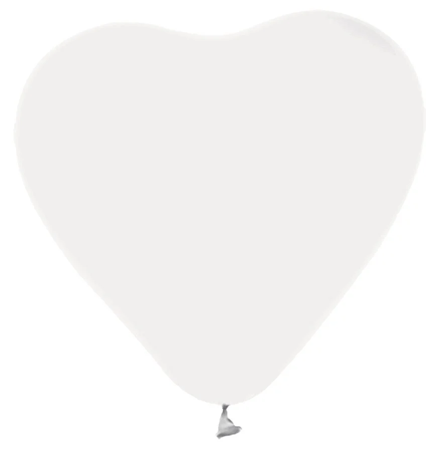 Witte Hartjes Ballonnen 30cm 6st