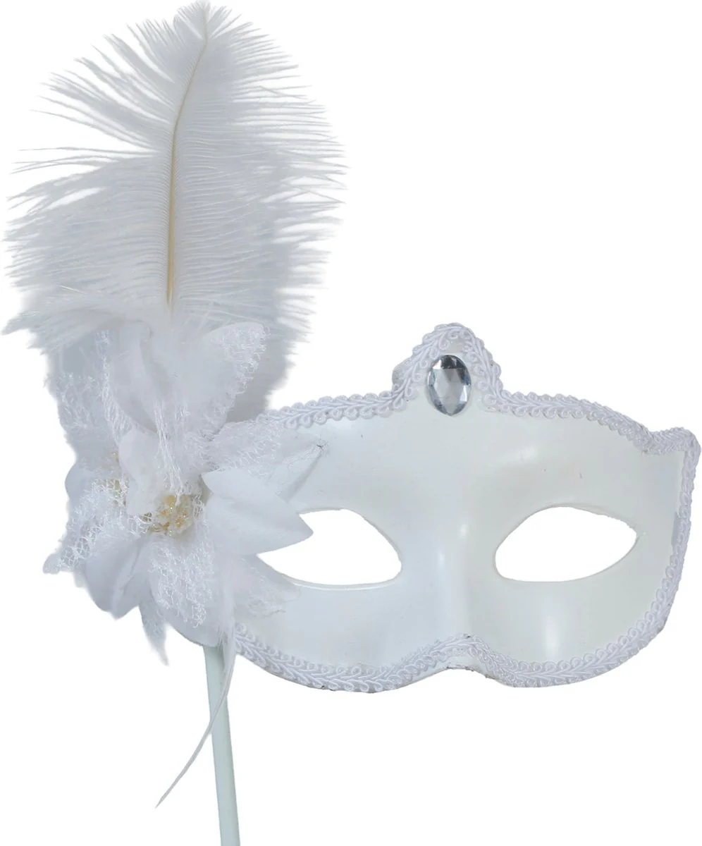 Witte Oogmasker Met Stok - Image 3