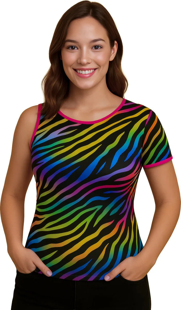 Zebra Shirt Gekleurd Dames - Image 4