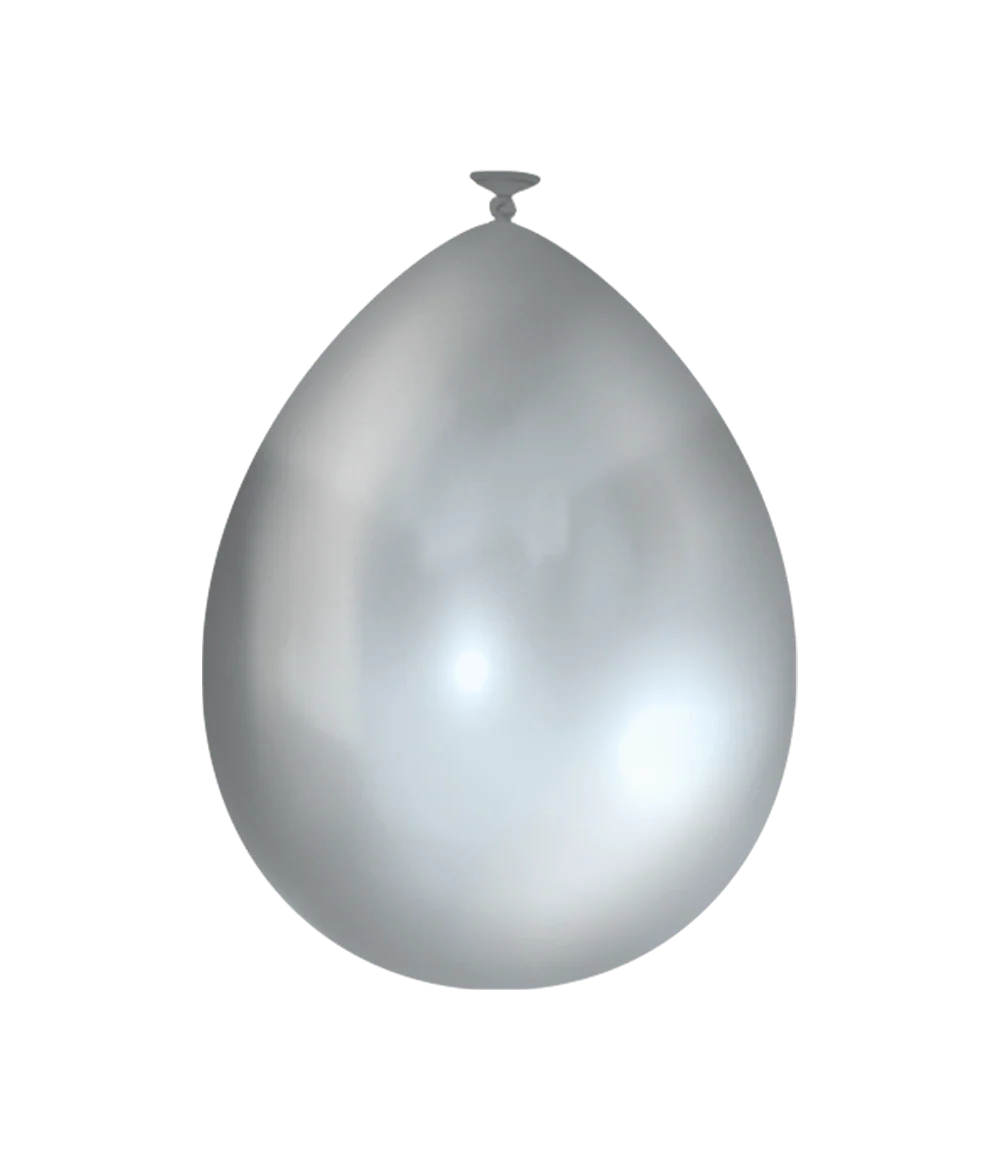 Zilveren Ballonnen Metallic 30cm 10st