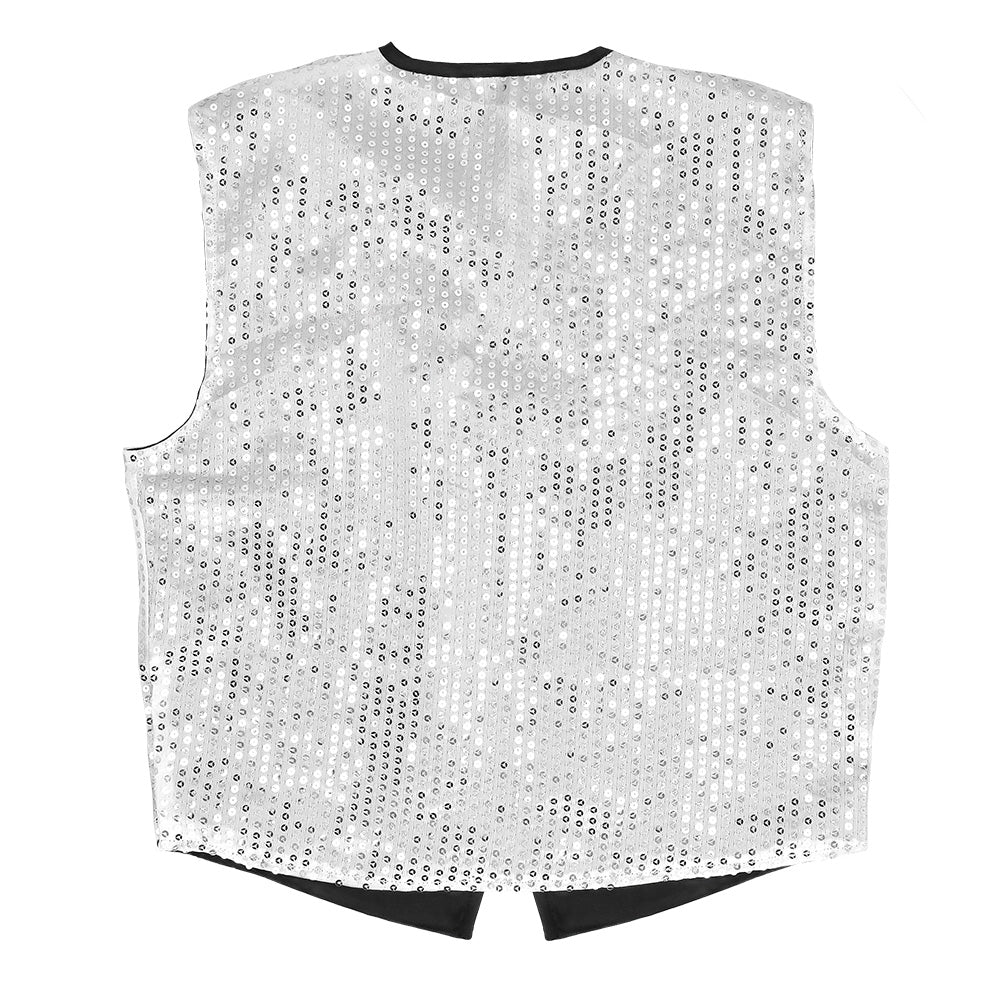 Zilveren Gilet Met Strik Pailletten - Image 3