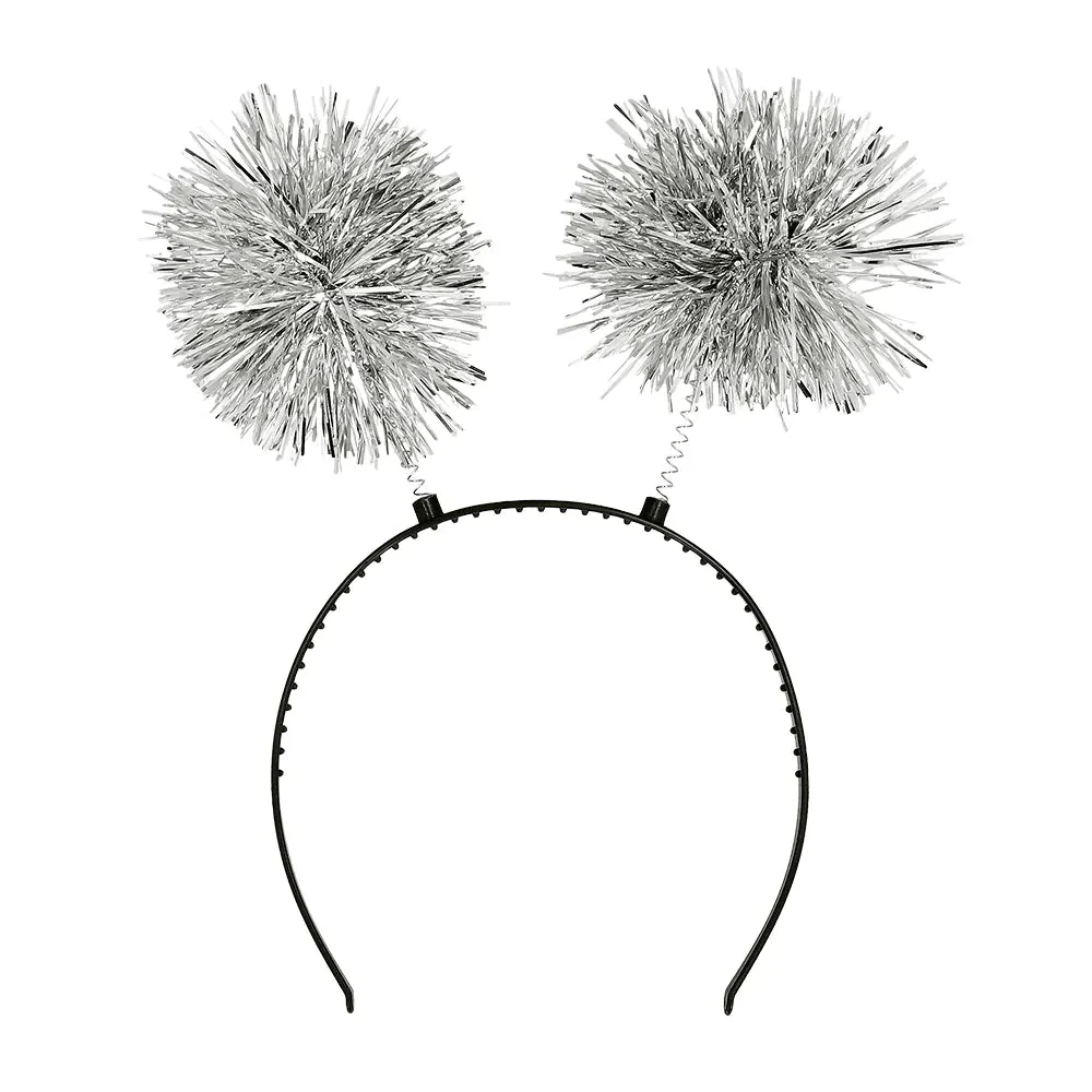 Zilveren Haarband Pompoms - Image 2