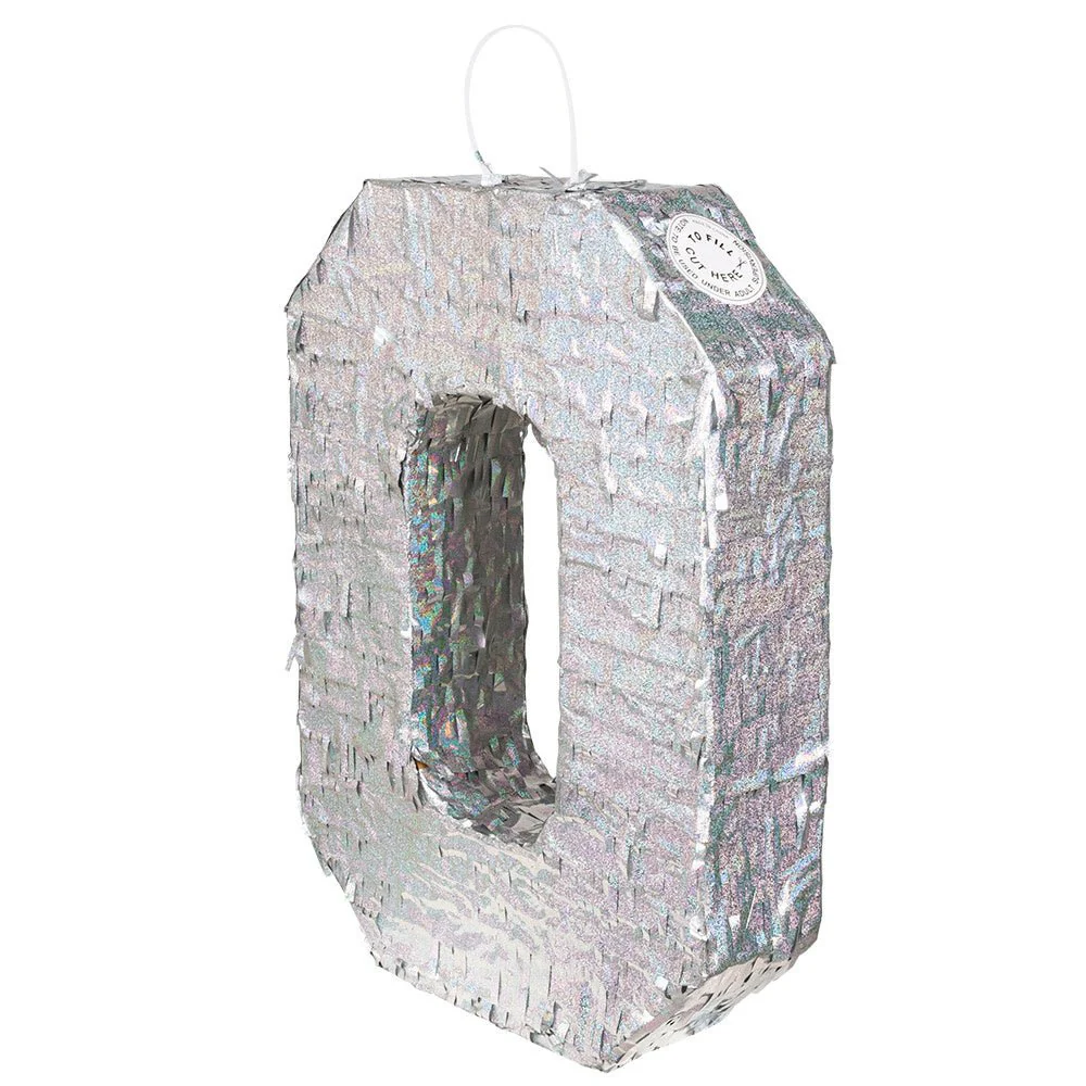 Zilveren Pinata 0 Jaar Holografisch 40cm - Image 2