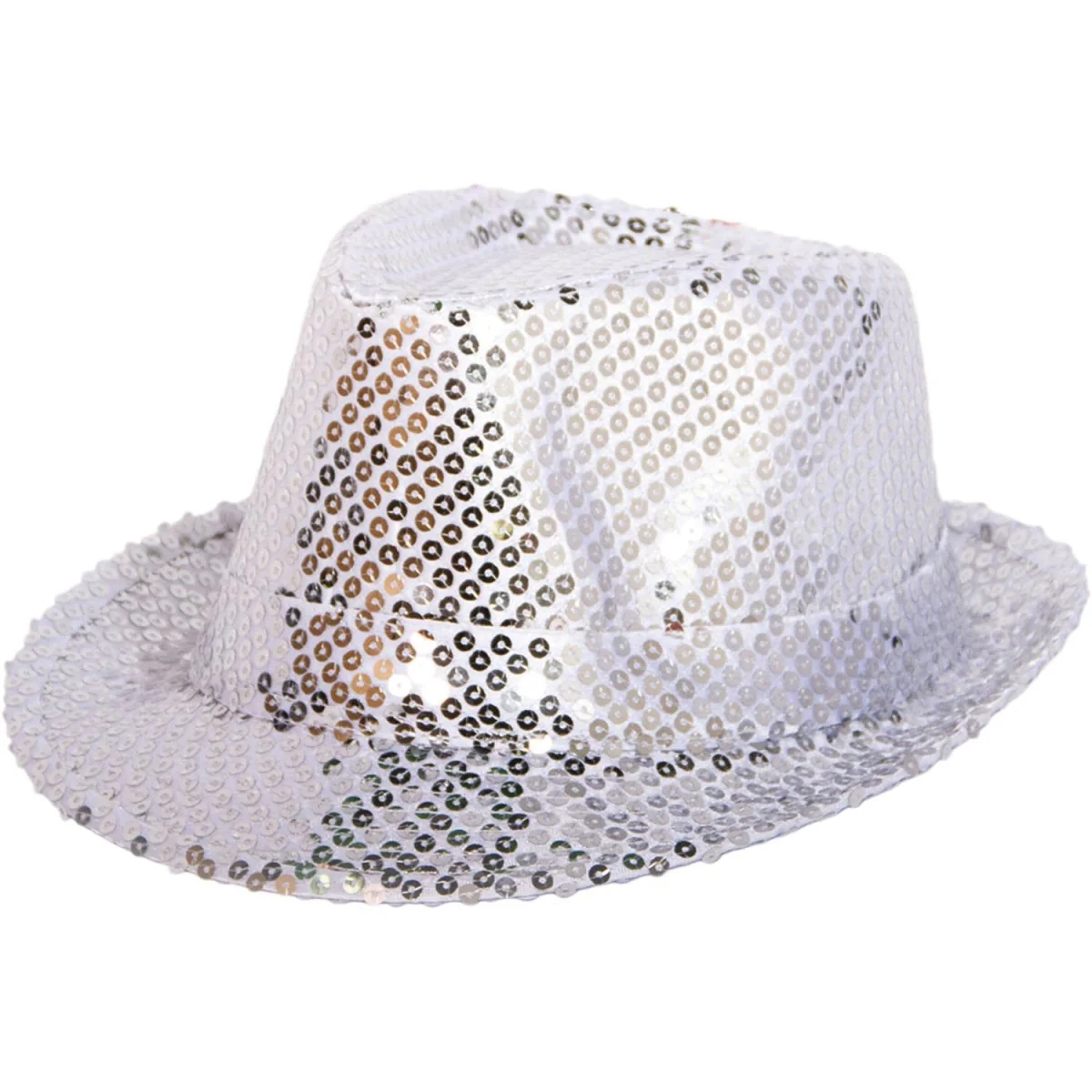 Zilveren trilby hoed met glitters