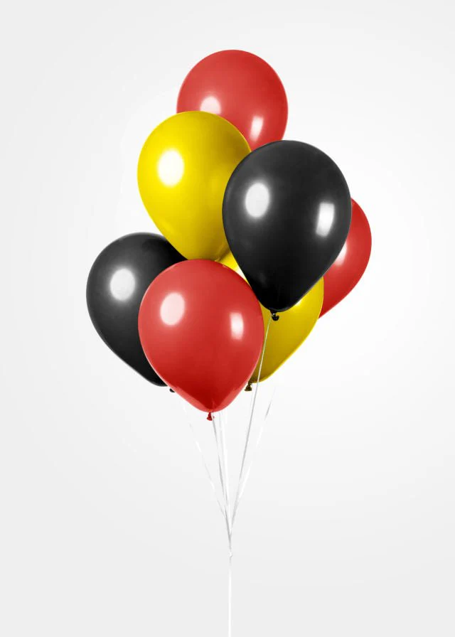 Zwart Geel Rode Ballonnen 30cm 10st - Image 2