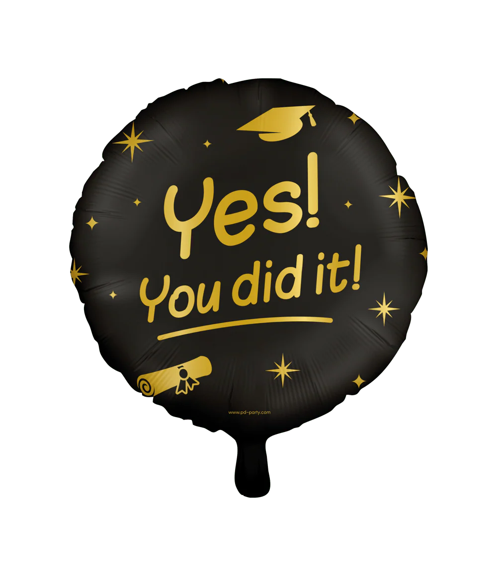 Zwart Gouden Geslaagd Helium Ballon You Did It Leeg 45cm