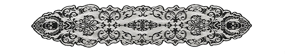 Zwart Halloween Tafelkleed Kant 180cm - Image 3