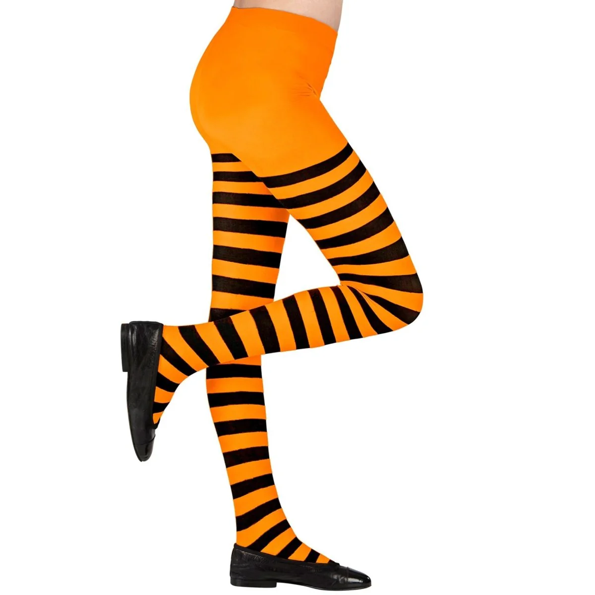 Zwart Oranje Panty Kind Gestreept - Image 3