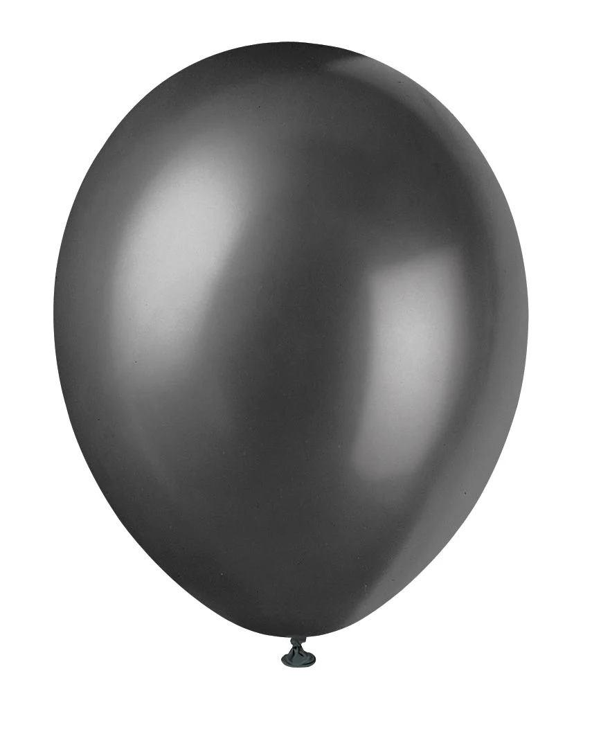 Zwarte Ballonnen Ink Glans 30cm 10st