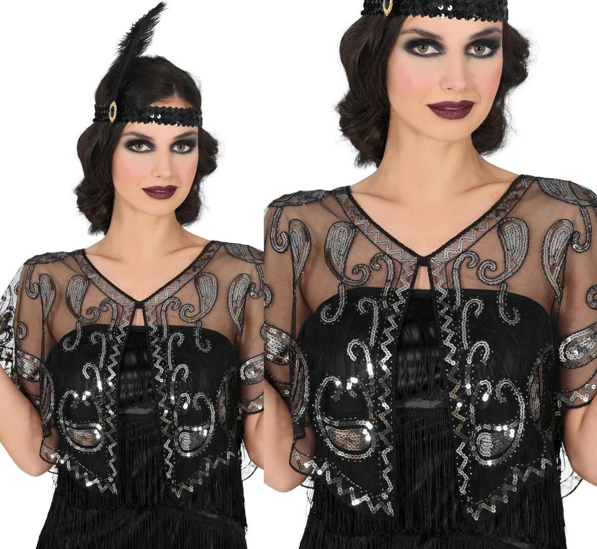 Zwarte Blouse Dames Transparant Met Pailletten - Image 3