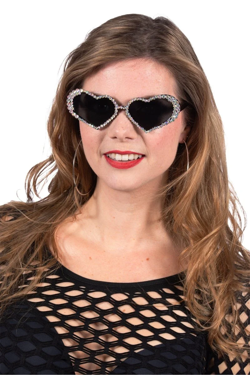 Zwarte Bril Hartjes Met Steentjes - Image 2