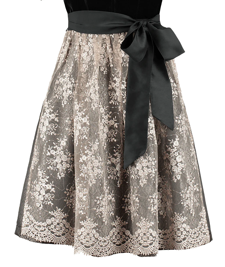 Zwarte Dirndl Jurk Oktoberfest Dames Velvet - Image 4