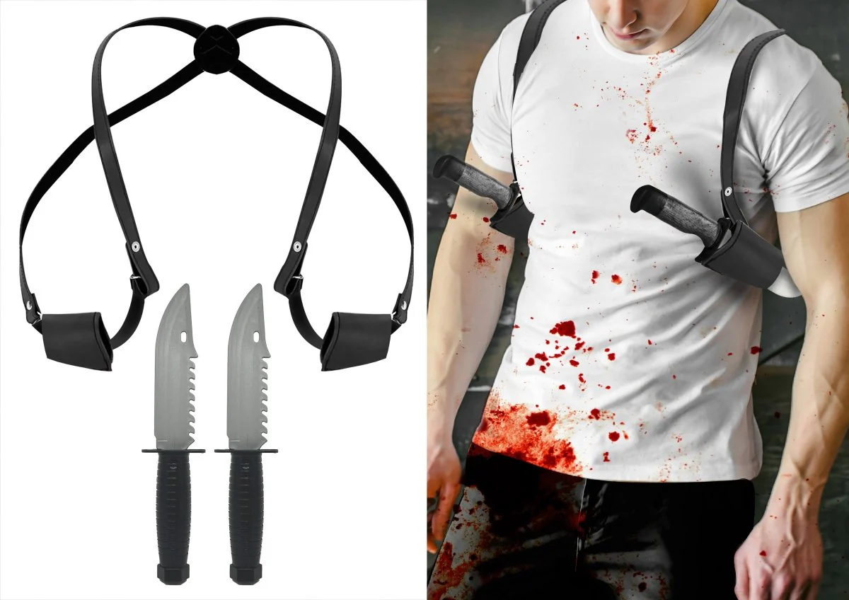 Zwarte Holster Messen 3 delig