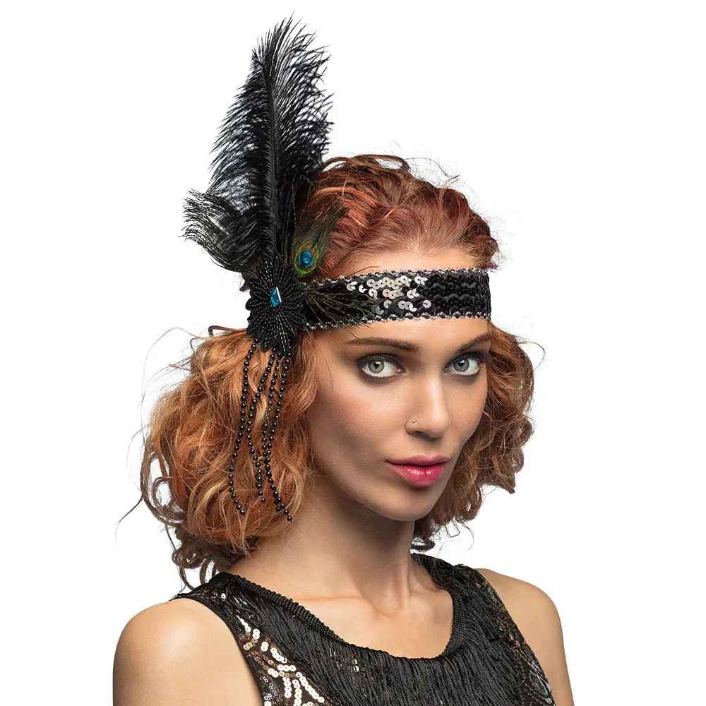 Zwarte Hoofdband Pailletten