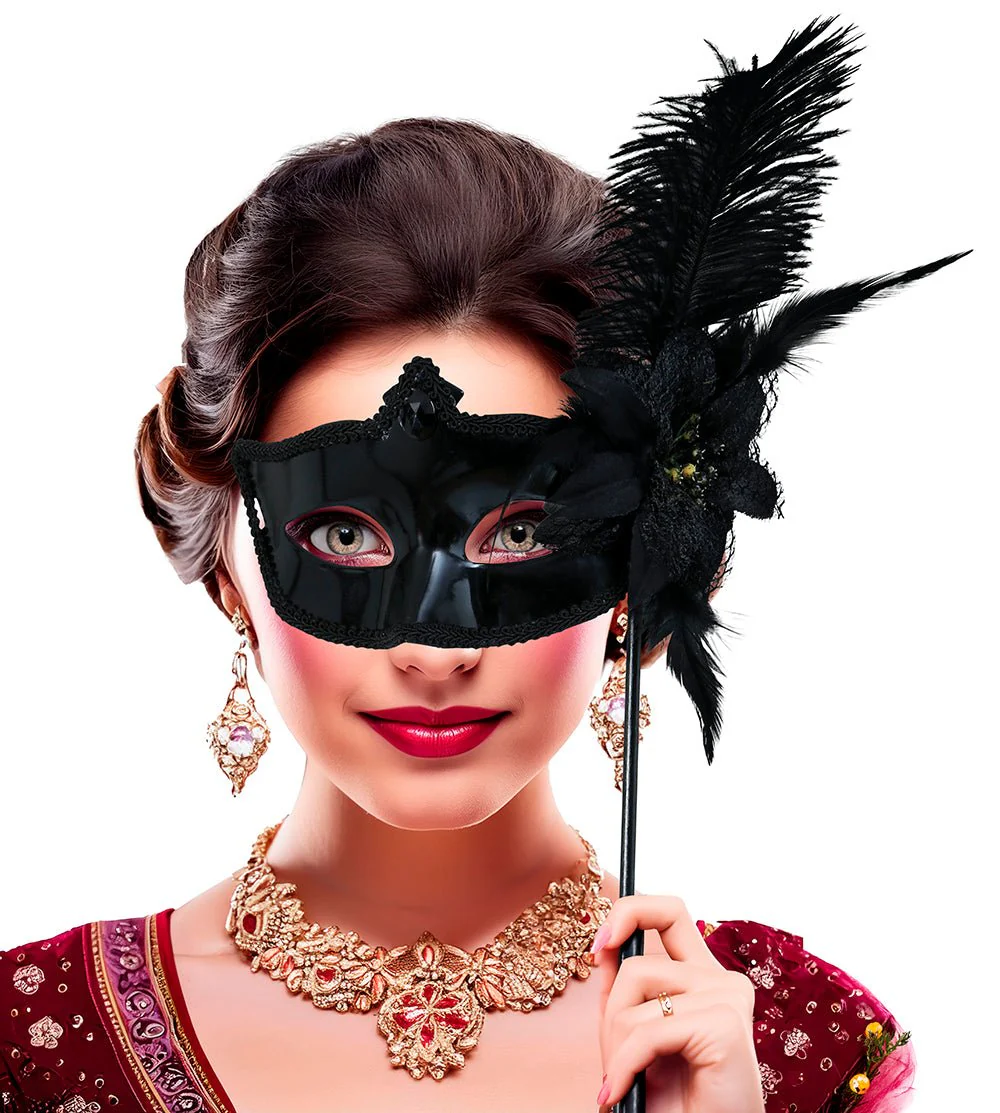 Zwarte Oogmasker Met Houder - Image 4