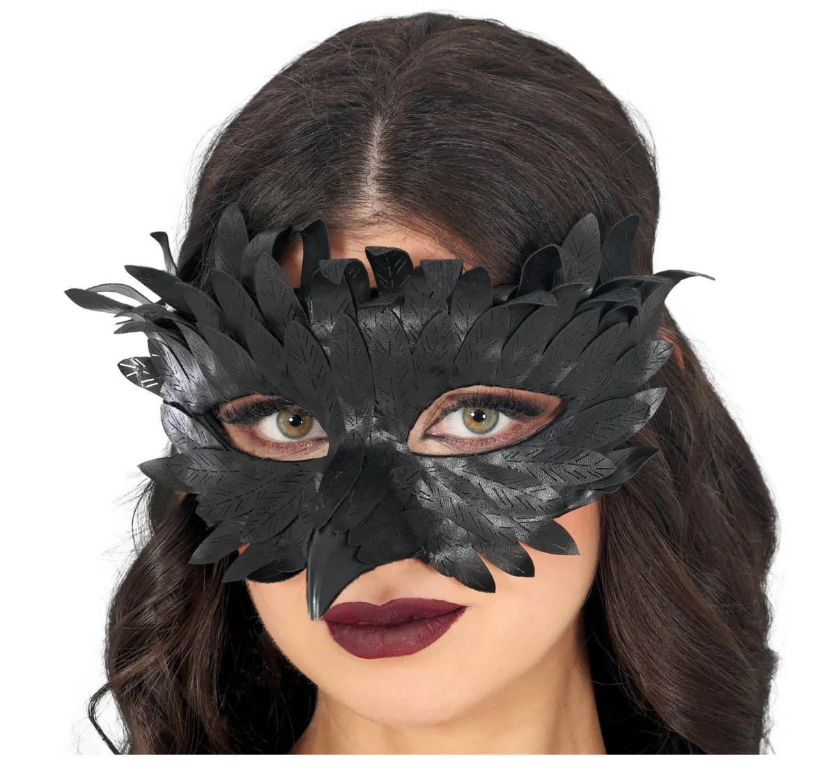 Zwarte Oogmasker Zwart Met Veren