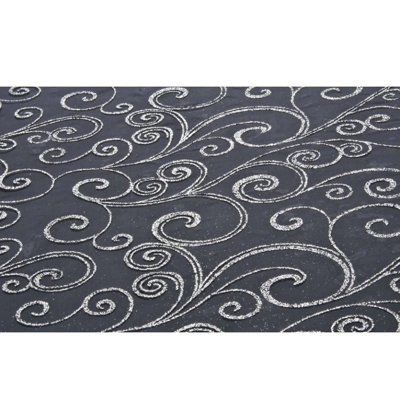 Zwarte Tafelloper Glitters 5M 36cm